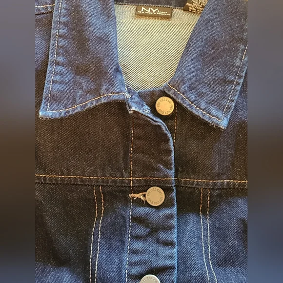 New York jean company size L dark denim jacket - Picture 8 of 9